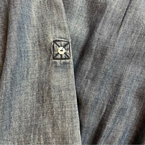 Soft Surroundings Blue Dulce Tencel Chambray Jumpsuit Sz L - Picture 7 of 12